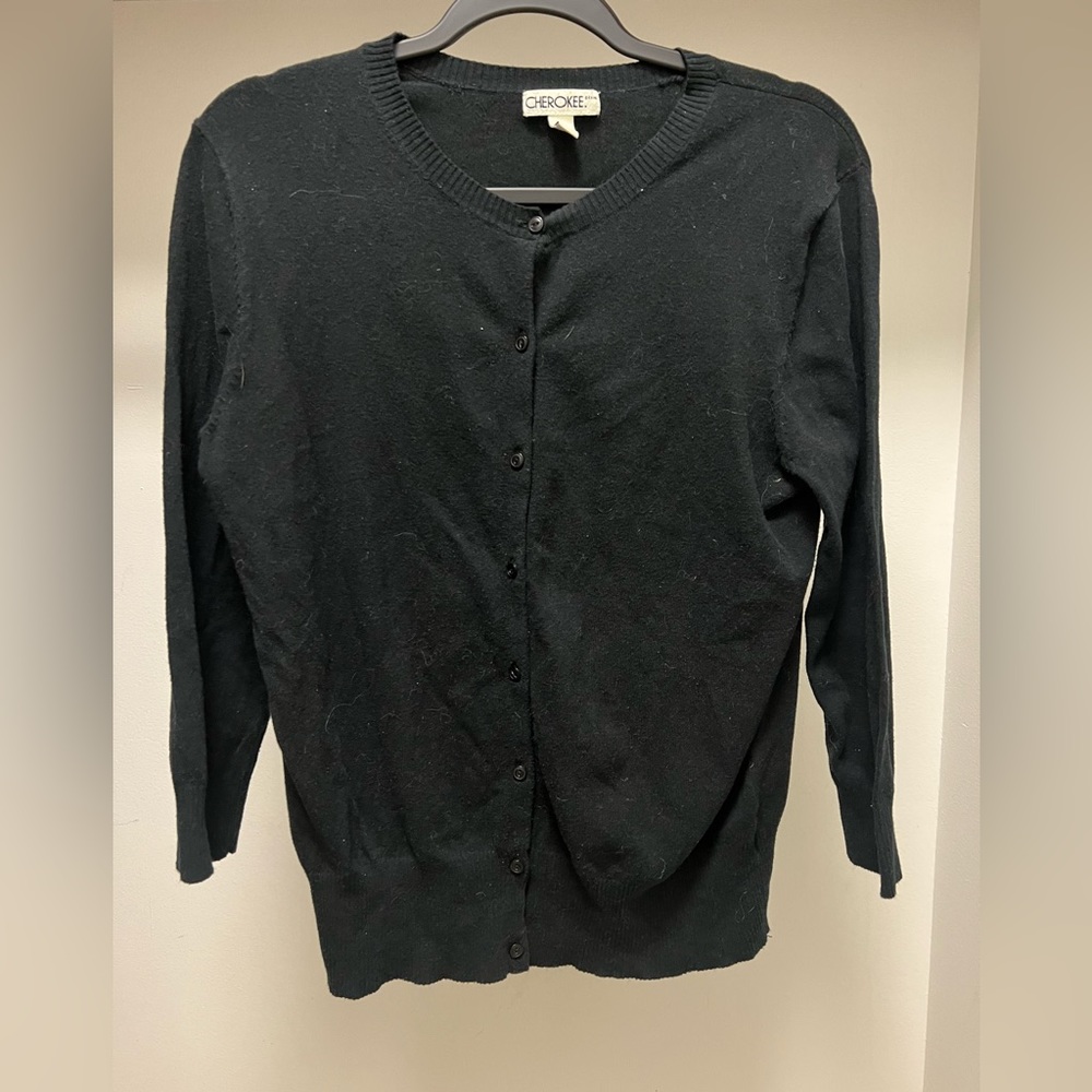 Women’s Cherokee Black Button Down XL Cardigan